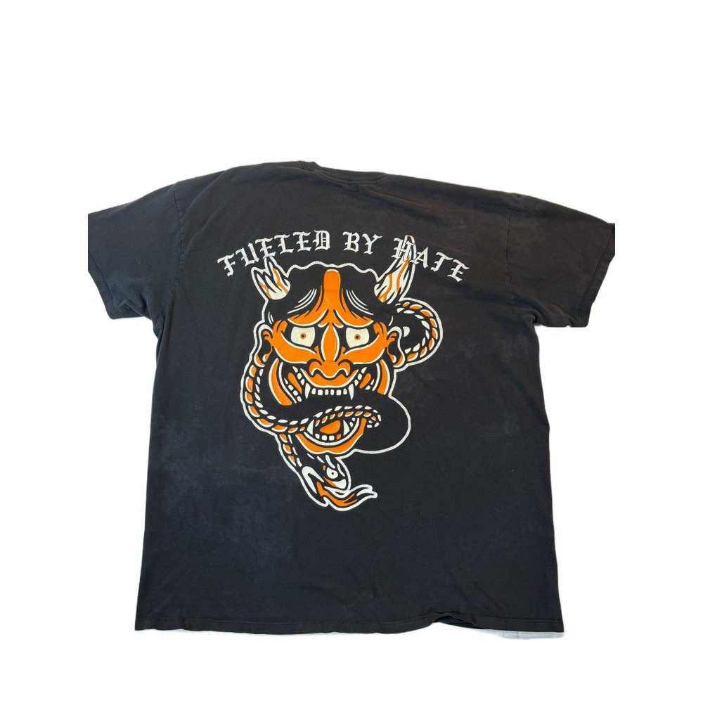 Rebel Reaper Fueled By Hate TShirt Mens 2XL Black Oni Demon Snake Streetwear